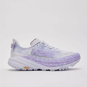 Hoka Women's Speedgoat 6 White and Purple Running Shoes